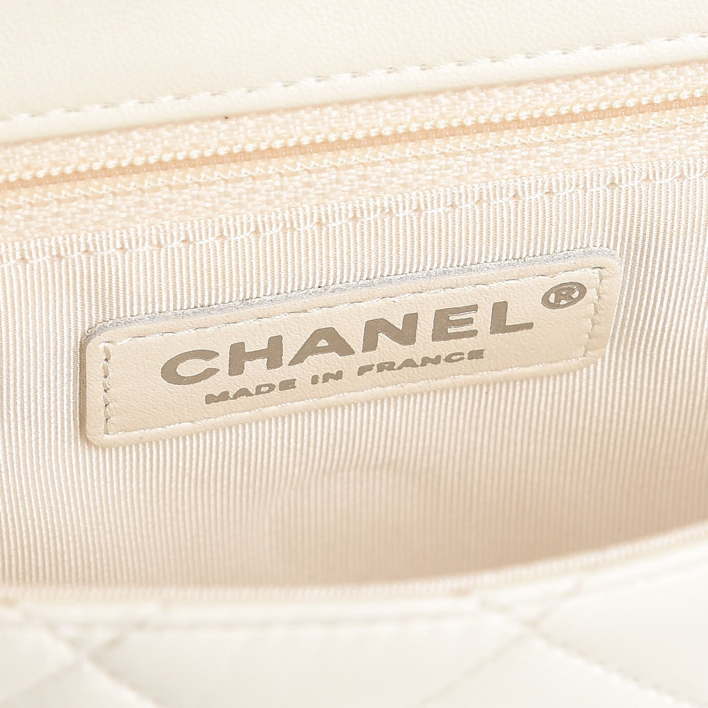 Quilted Lambskin Small Hula Hoop Flap Ivory
