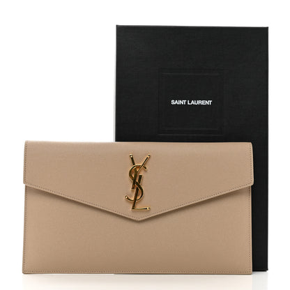 Saint Laurent Grain De Poudre Uptown Pouch Dark Beige 9 of 9