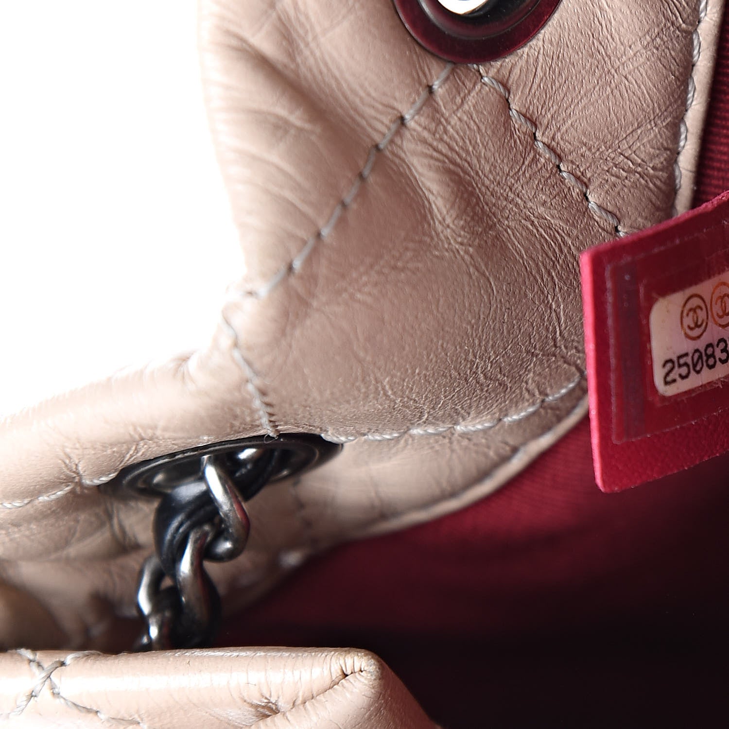 Chanel Aged Calfskin Quilted Gabrielle Backpack Beige Black 7 of 13
