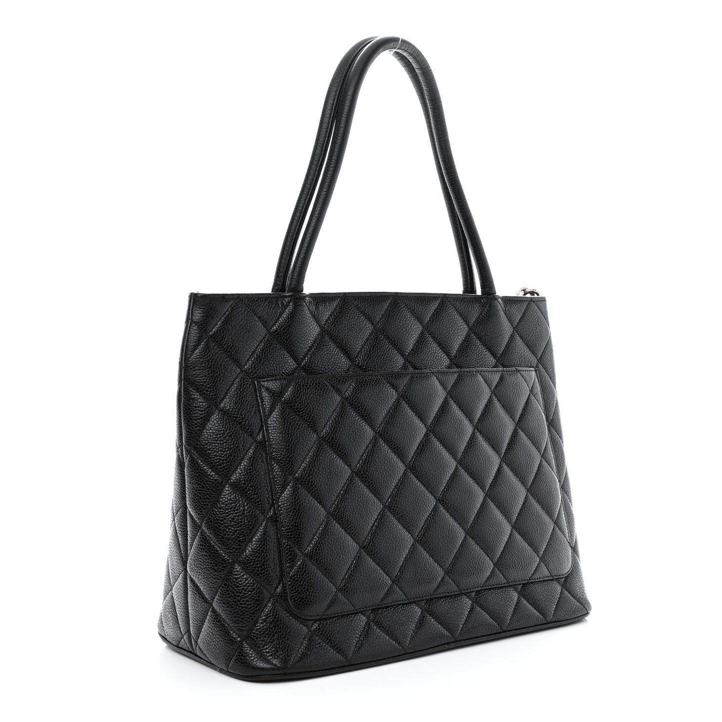 Caviar Quilted Medallion Tote Black