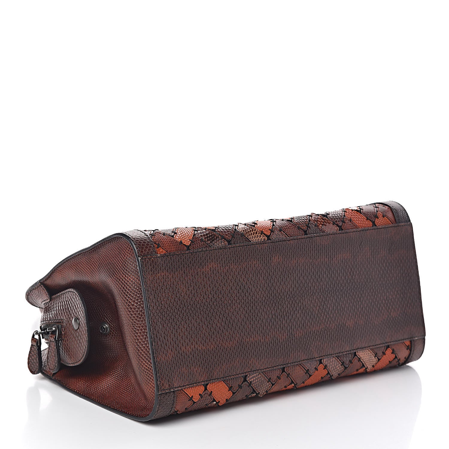 Bottega Veneta Ayers Karung Intrecciato Patchwork Shoulder Bag Ash Scuro Rust Clay 4 of 13