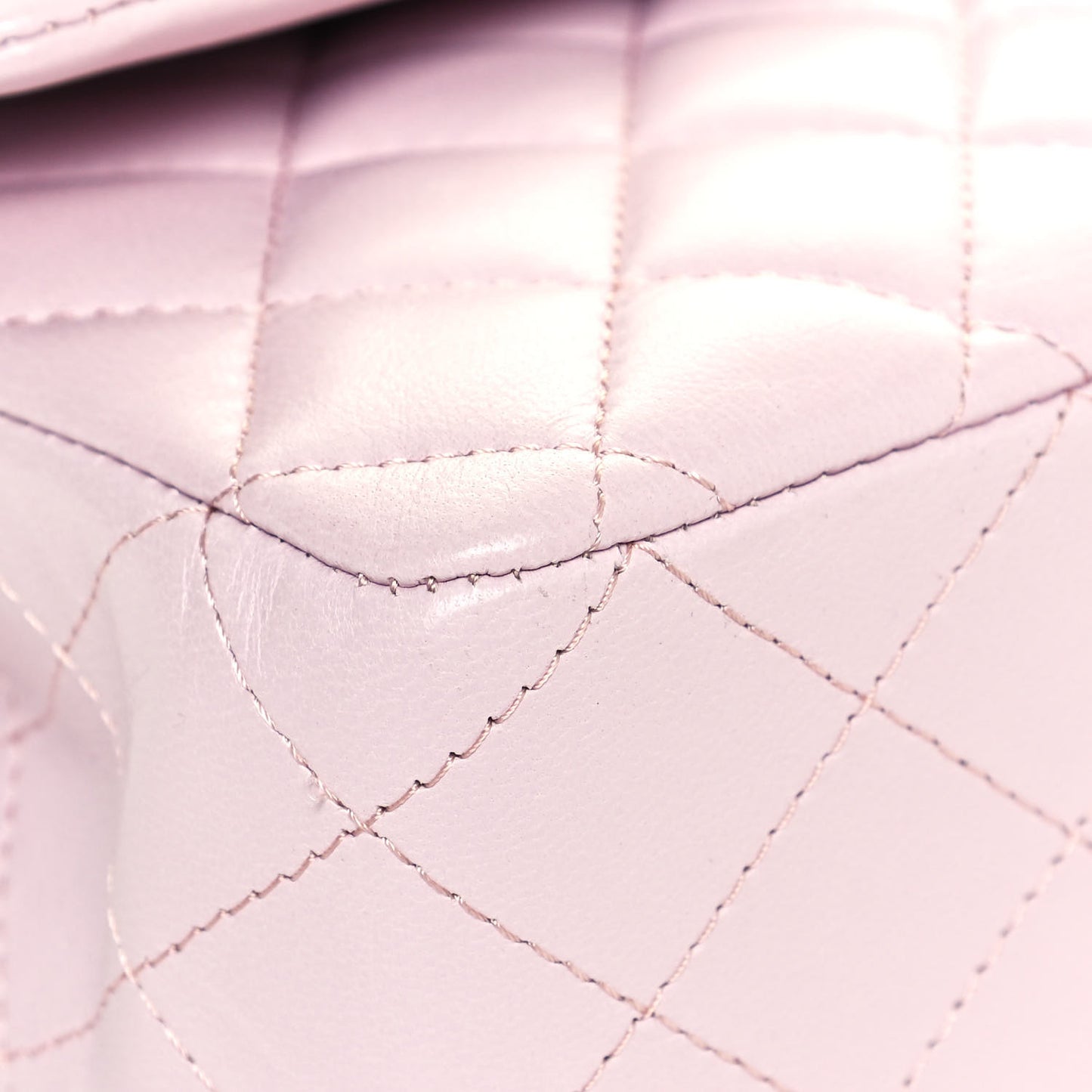 Lambskin Quilted Medium Double Flap Light Pink