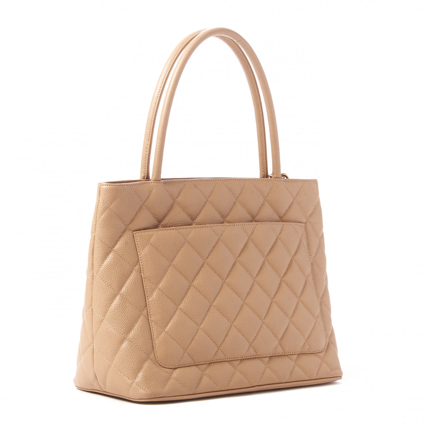 Caviar Quilted Medallion Tote Beige