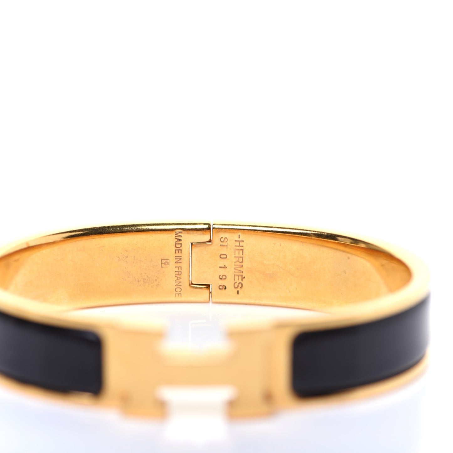 Enamel Narrow Clic Clac H Bracelet PM Black