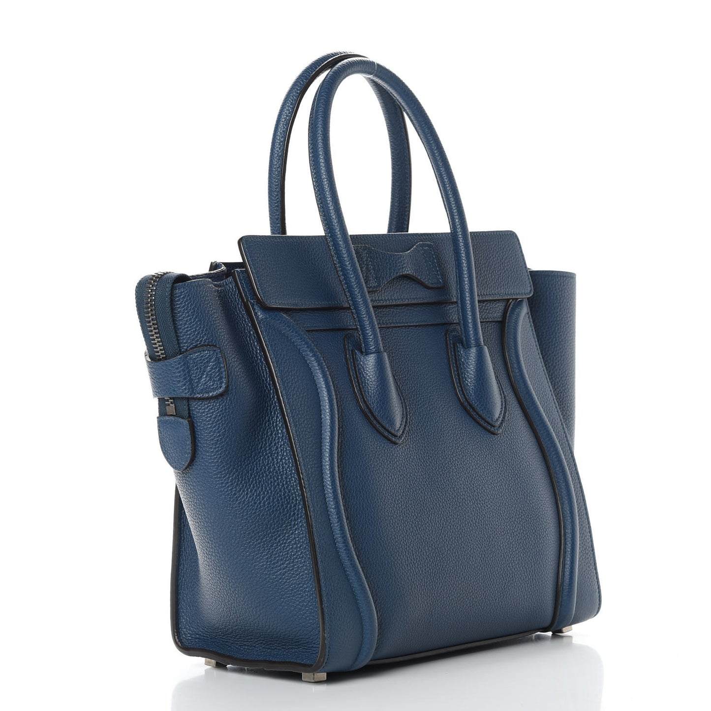 Drummed Calfskin Micro Luggage Petrol