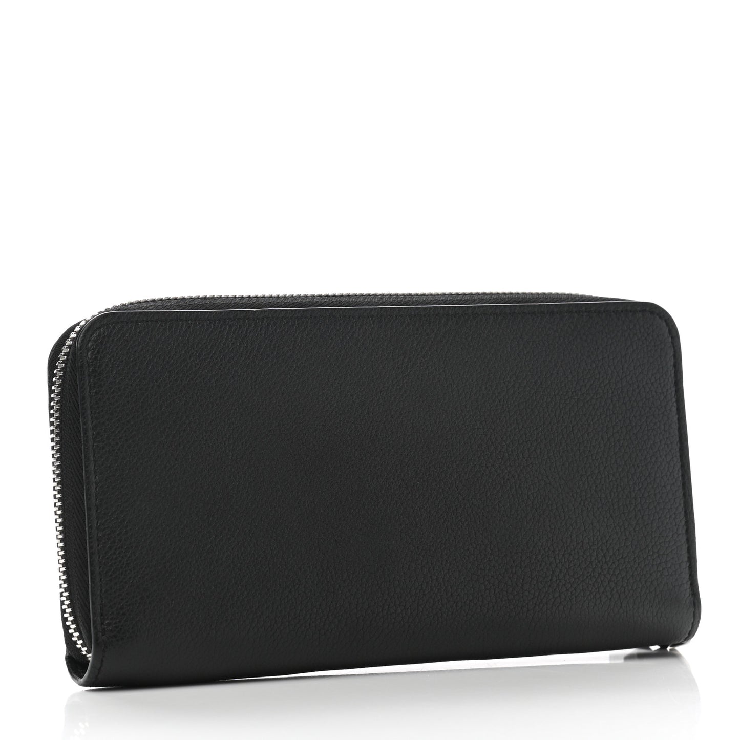 Calfskin Zippy Lockme Wallet Black