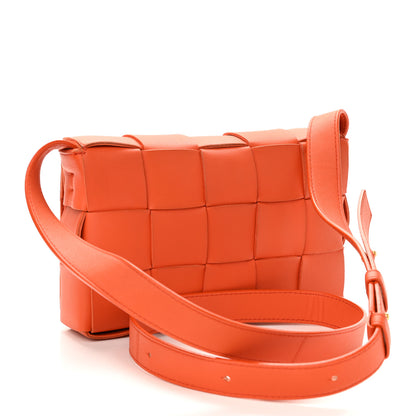Bottega Veneta Lambskin Maxi Intrecciato Cassette Crossbody Bag Orange 3 of 12