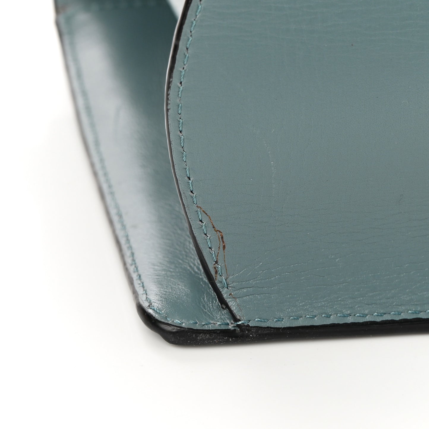 Calfskin Small Barcelona Shoulder Bag Stone Blue