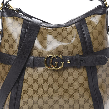 Gucci Crystal Monogram Medium GG Running Hobo Dark Brown 7 of 9