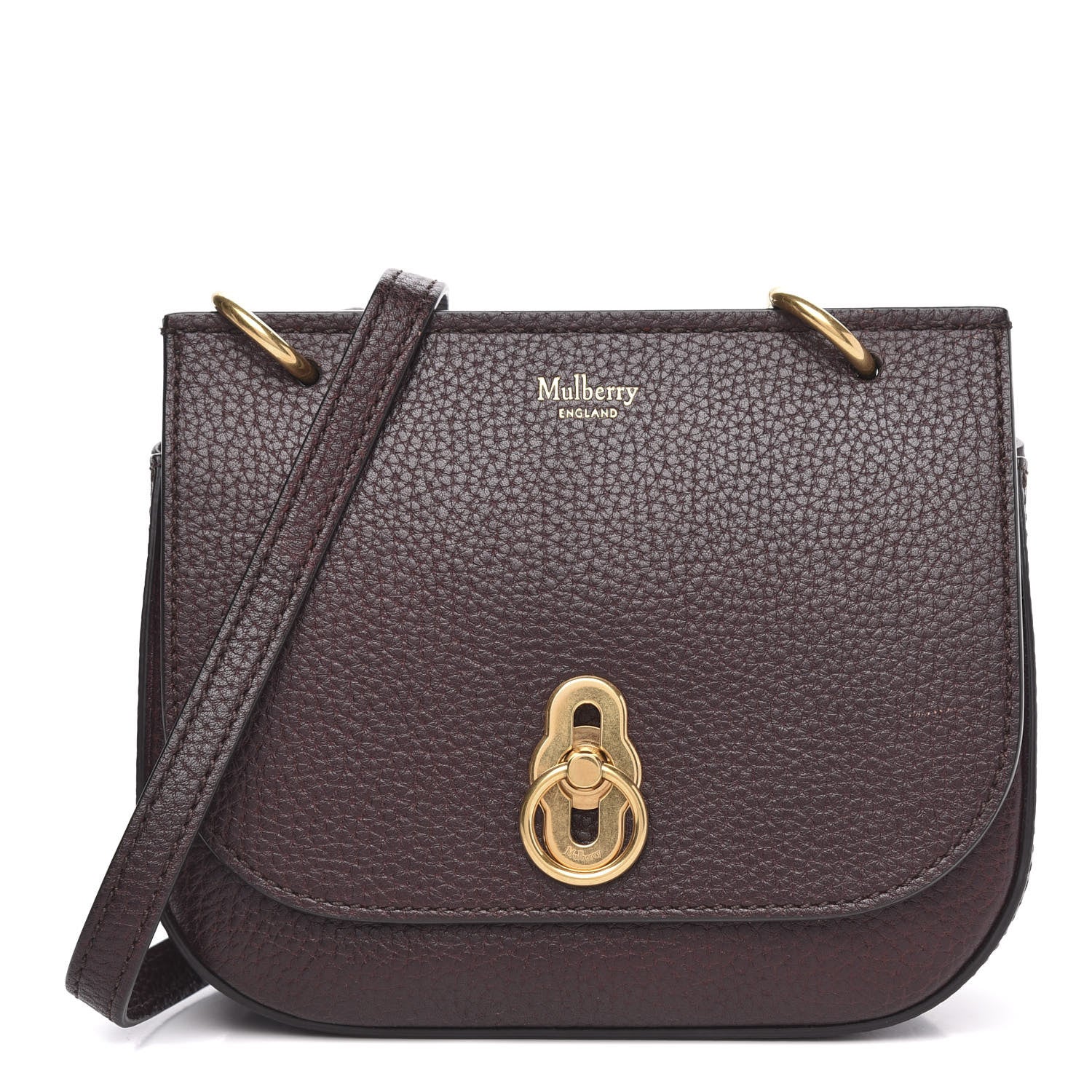 Mulberry Small Classic Grain Calfskin Mini Amberley Flap Oxblood 1 of 10