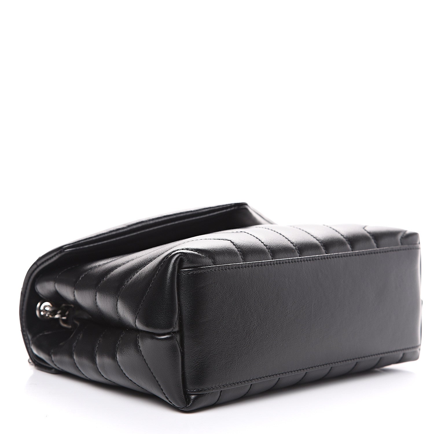 Saint Laurent Calfskin Y Quilted Monogram Small Loulou Chain Satchel Black 3 of 9