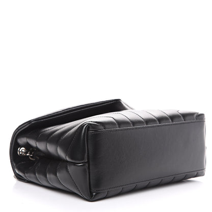 Saint Laurent Calfskin Y Quilted Monogram Small Loulou Chain Satchel Black 3 of 9