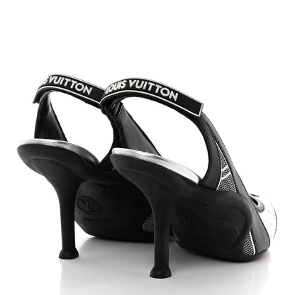 Louis Vuitton Calfskin Sequin Archlight Slingback Pumps 37 Black 4 of 9