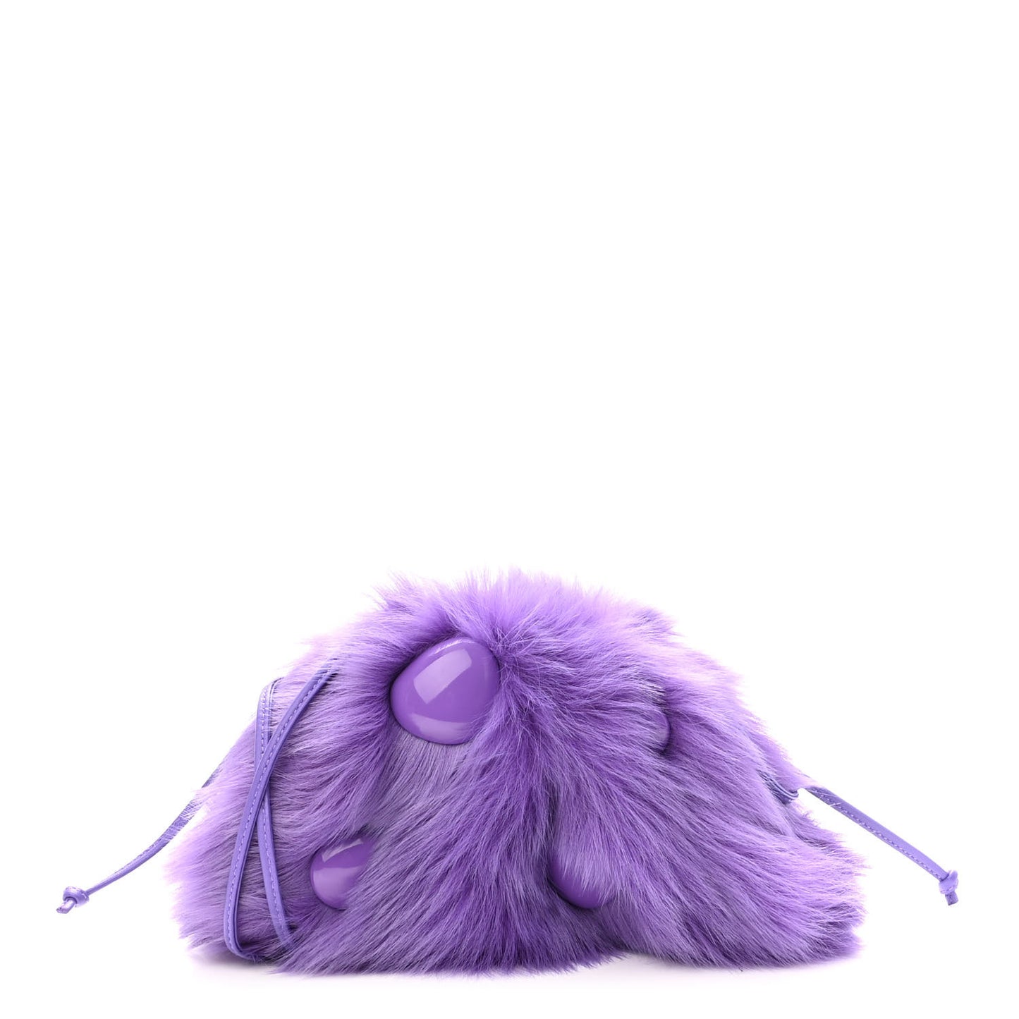 Shearling Lambskin Embellished The Mini Pouch Purple