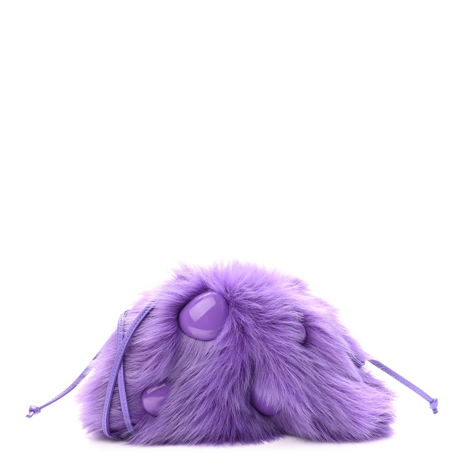 Bottega Veneta Shearling Lambskin Embellished The Mini Pouch Purple 1 of 9