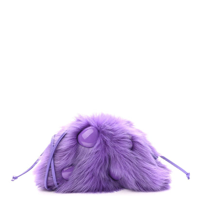 Bottega Veneta Shearling Lambskin Embellished The Mini Pouch Purple 1 of 9