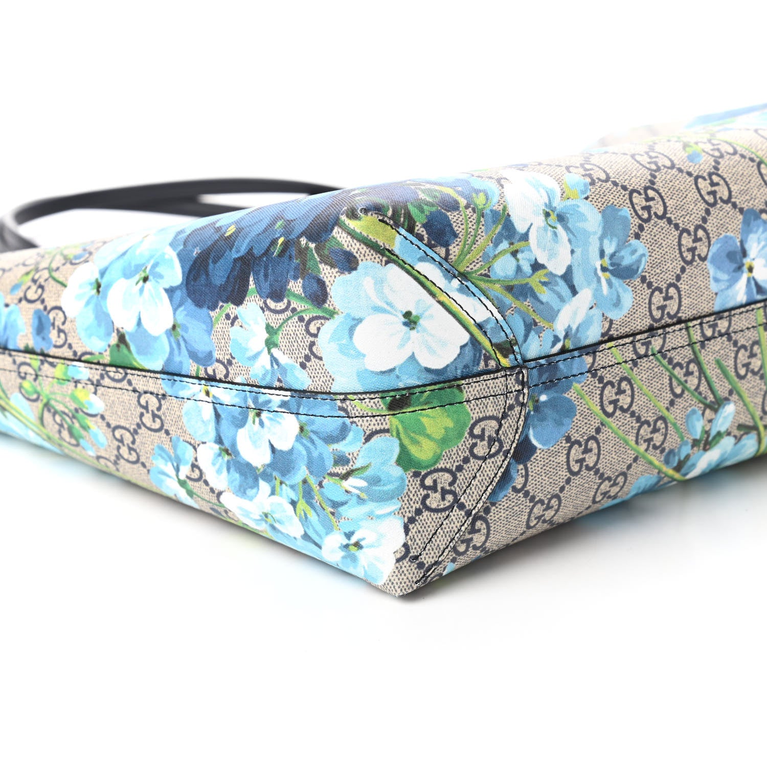 Gucci GG Supreme Monogram Blooms Medium Reversible Tote Beige Blue Navy 6 of 17