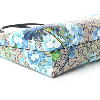 Gucci GG Supreme Monogram Blooms Medium Reversible Tote Beige Blue Navy 6 of 17