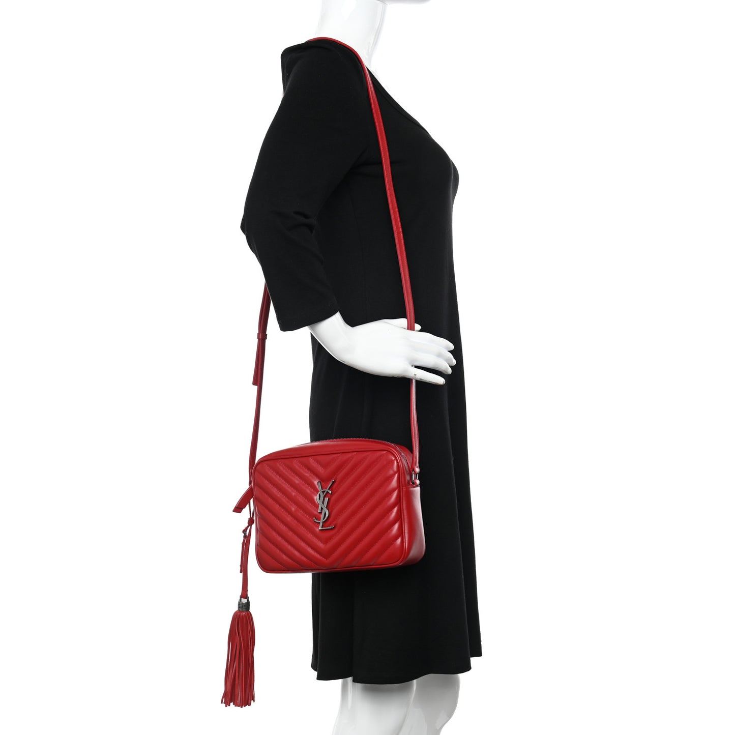 Calfskin Matelasse Monogram Lou Camera Bag Red