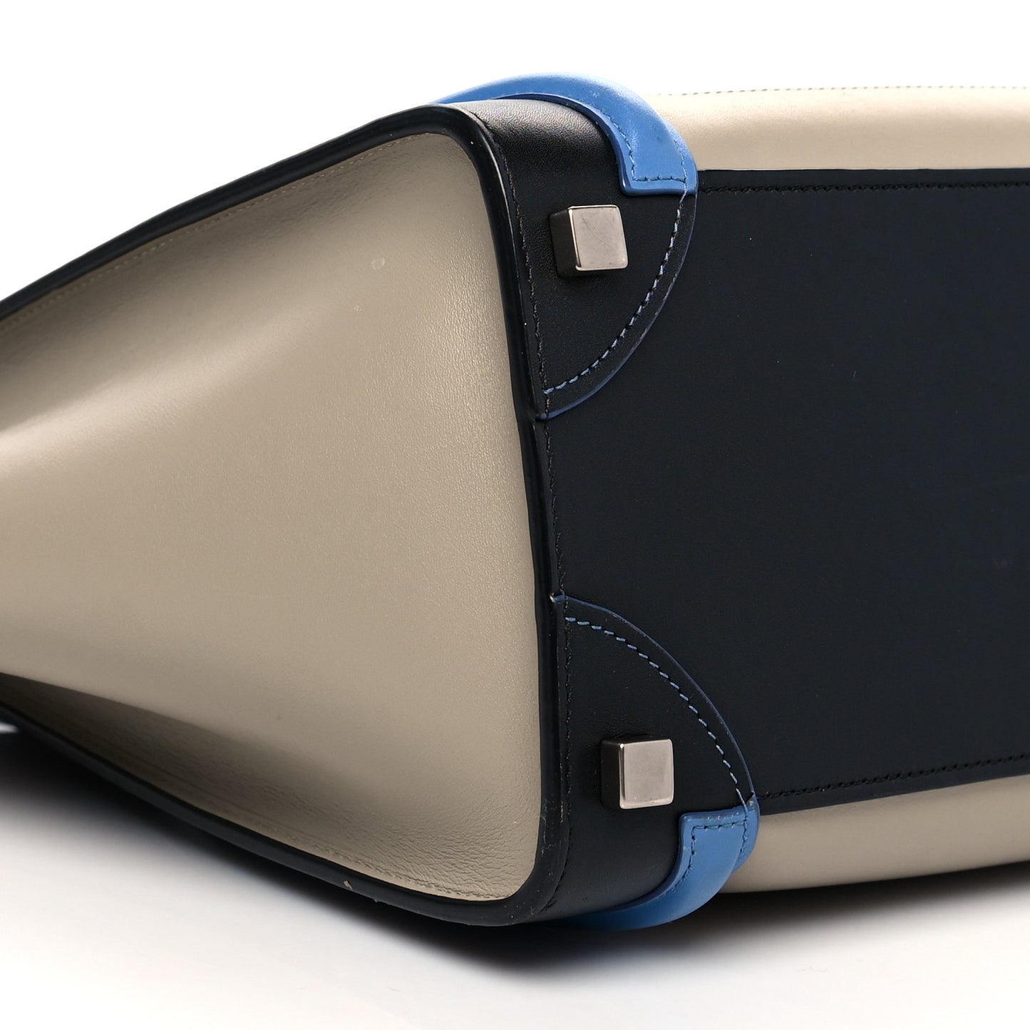 Shiny Smooth Calfskin Micro Tri-Color Luggage Quartz