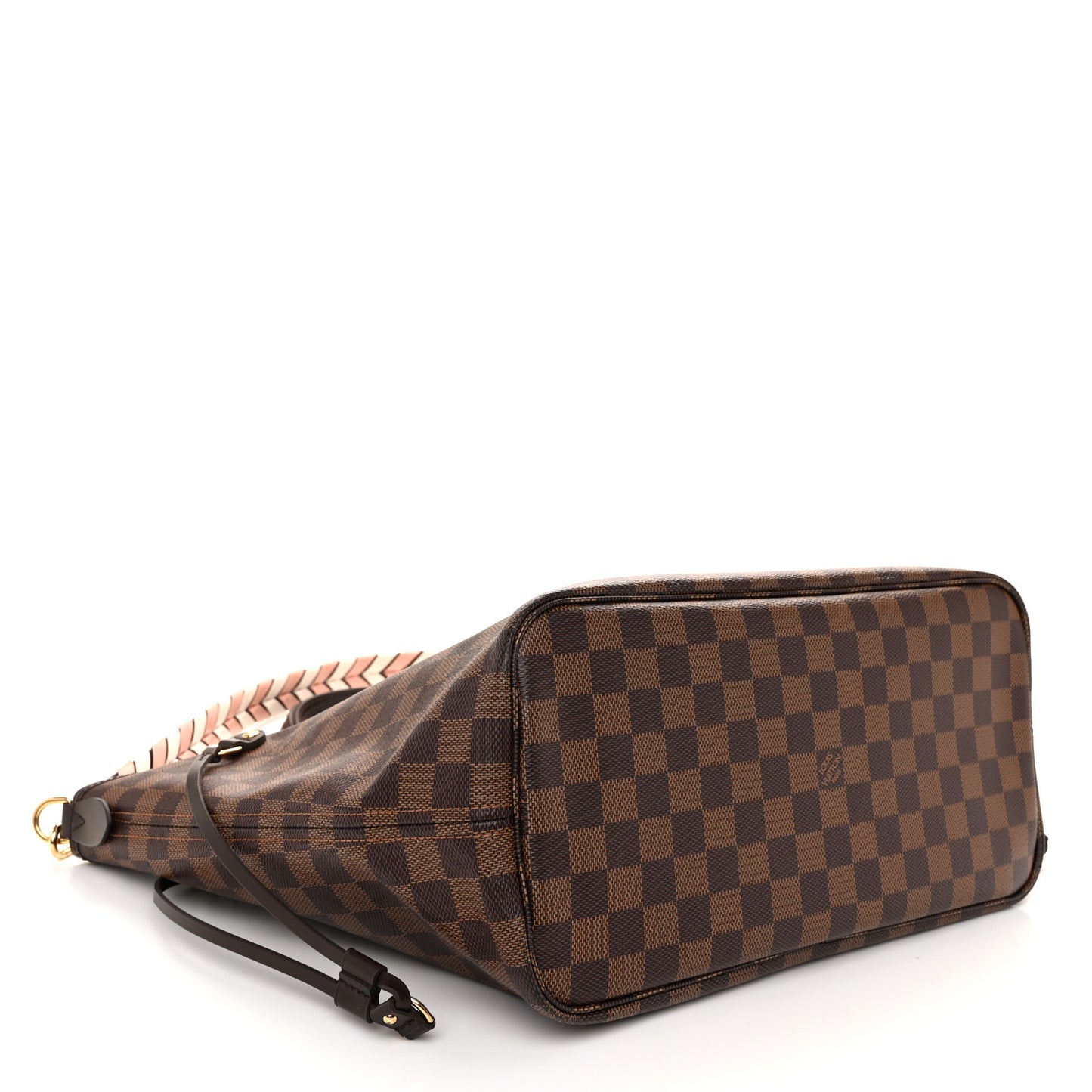 Damier Ebene Braided Neverfull MM Pink