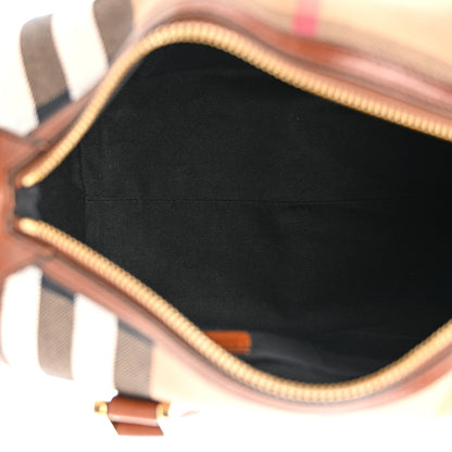 Burberry House Check Bridle Calfskin Small Bowling Bag Dark Tan 5 of 11