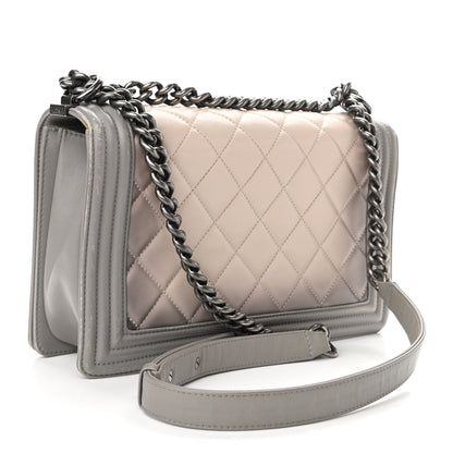 Chanel Calfskin Ombre Quilted New Medium Boy Flap Grey Beige 3 of 11