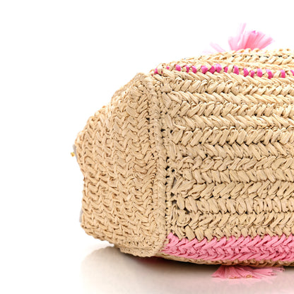 Prada Raffia Woven Tote Naturale Rosa 8 of 9