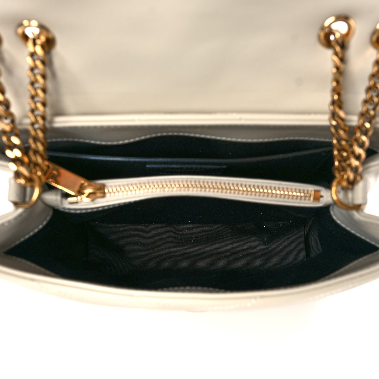 Calfskin Y Quilted Monogram Small Loulou Chain Satchel Ivory