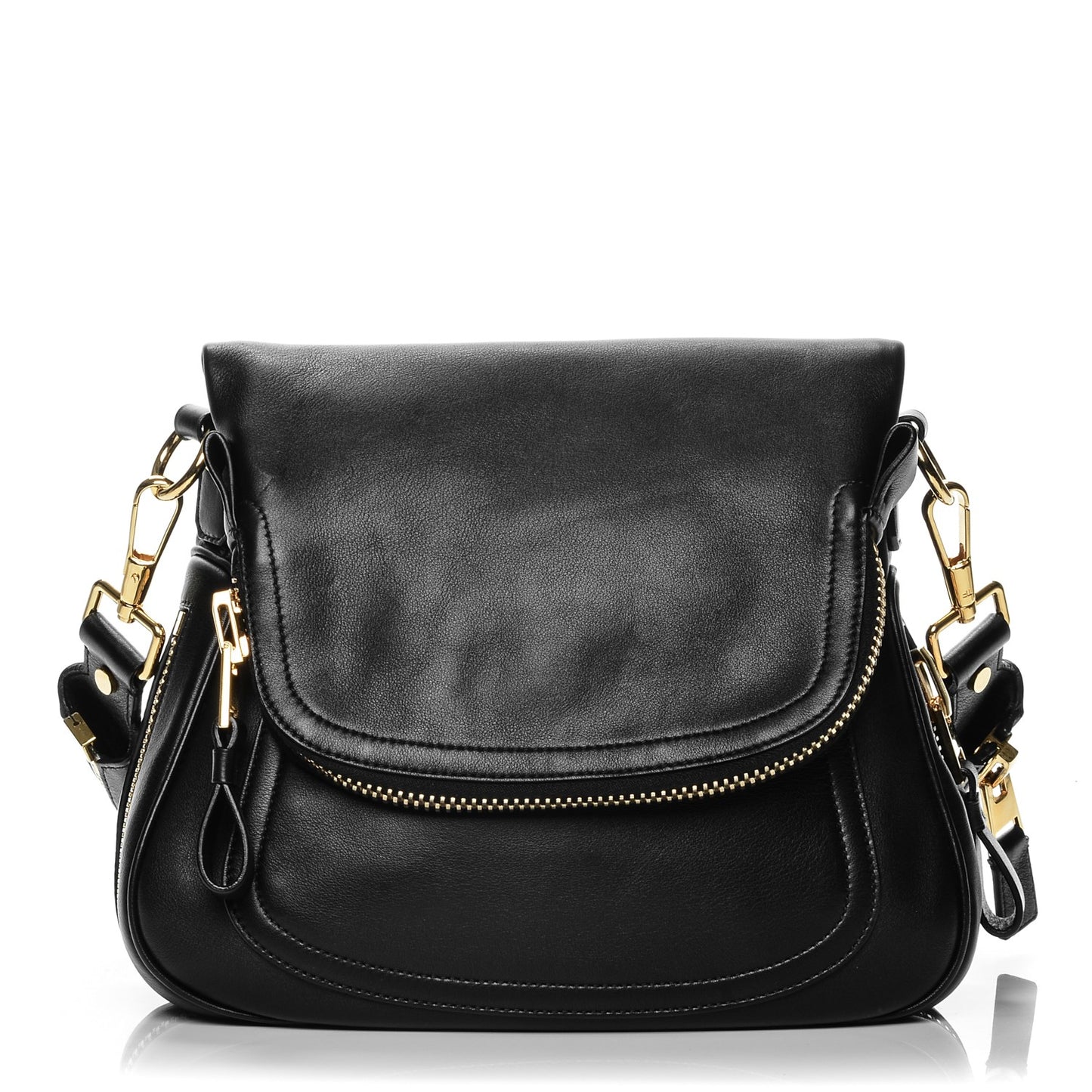 Calfskin Medium Jennifer Crossbody Bag Black
