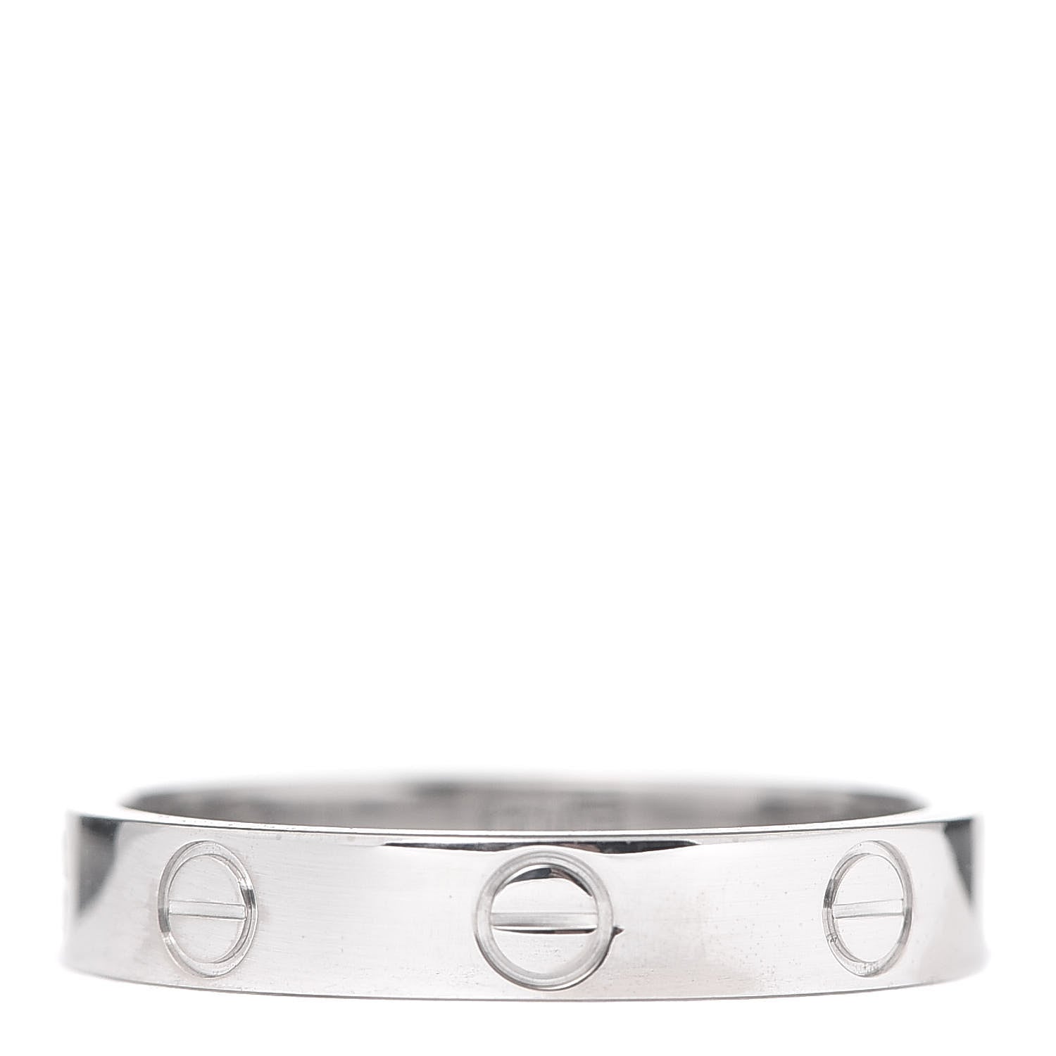 Cartier 18K White Gold 3.5mm LOVE Wedding Band Ring 55 7.25 3 of 4