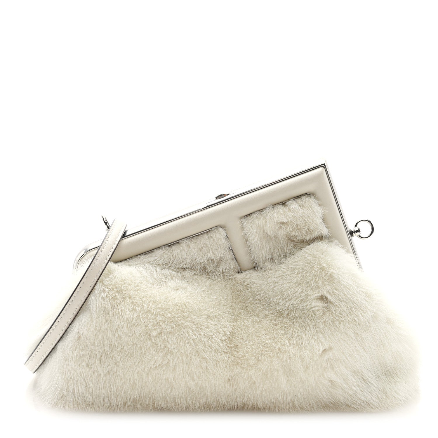 Fendi Mink Shiny Nappa Small Fendi First Latte Palladio 1 of 10
