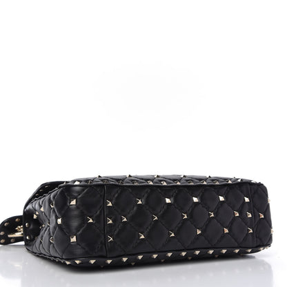 Valentino Garavani Lambskin Medium Rockstud Spike Shoulder Bag Black 4 of 9