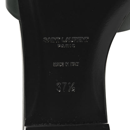 Saint Laurent Calfskin Tribute 05 Slide Sandals 37.5 Vert Fonce 7 of 10