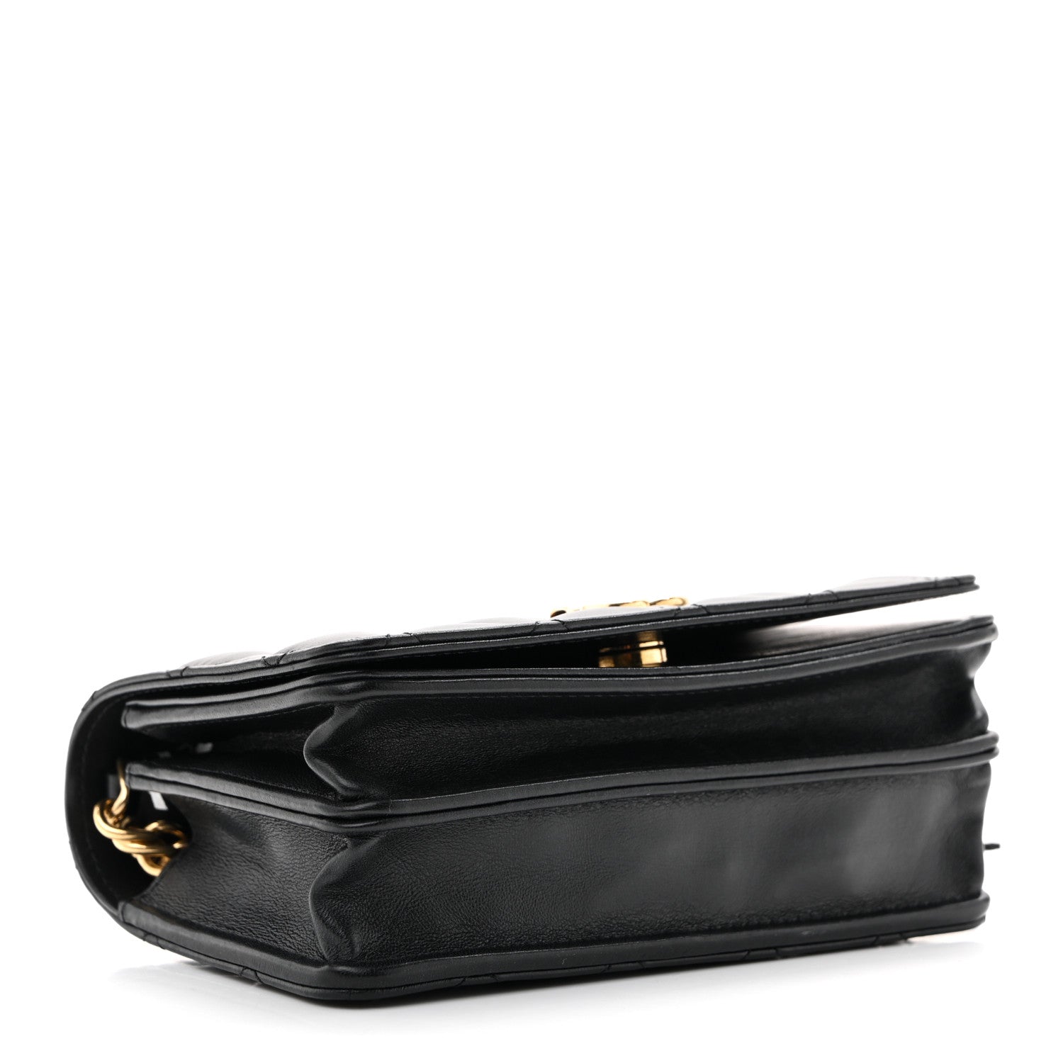 Chanel Lambskin Resin Quilted Mini Wallet On Chain WOC Black 4 of 12