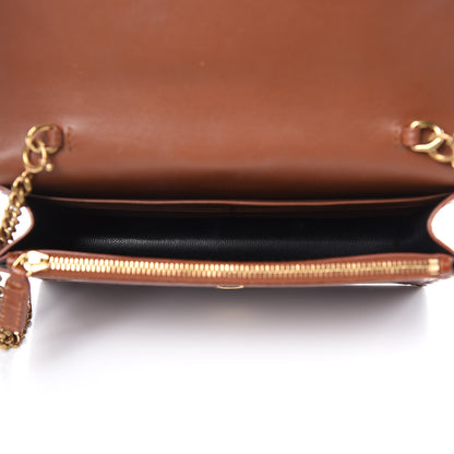 Saint Laurent Calfskin Crocodile Embossed Kate Monogram Tassel Chain Wallet Cuoio Tampona 5 of 9