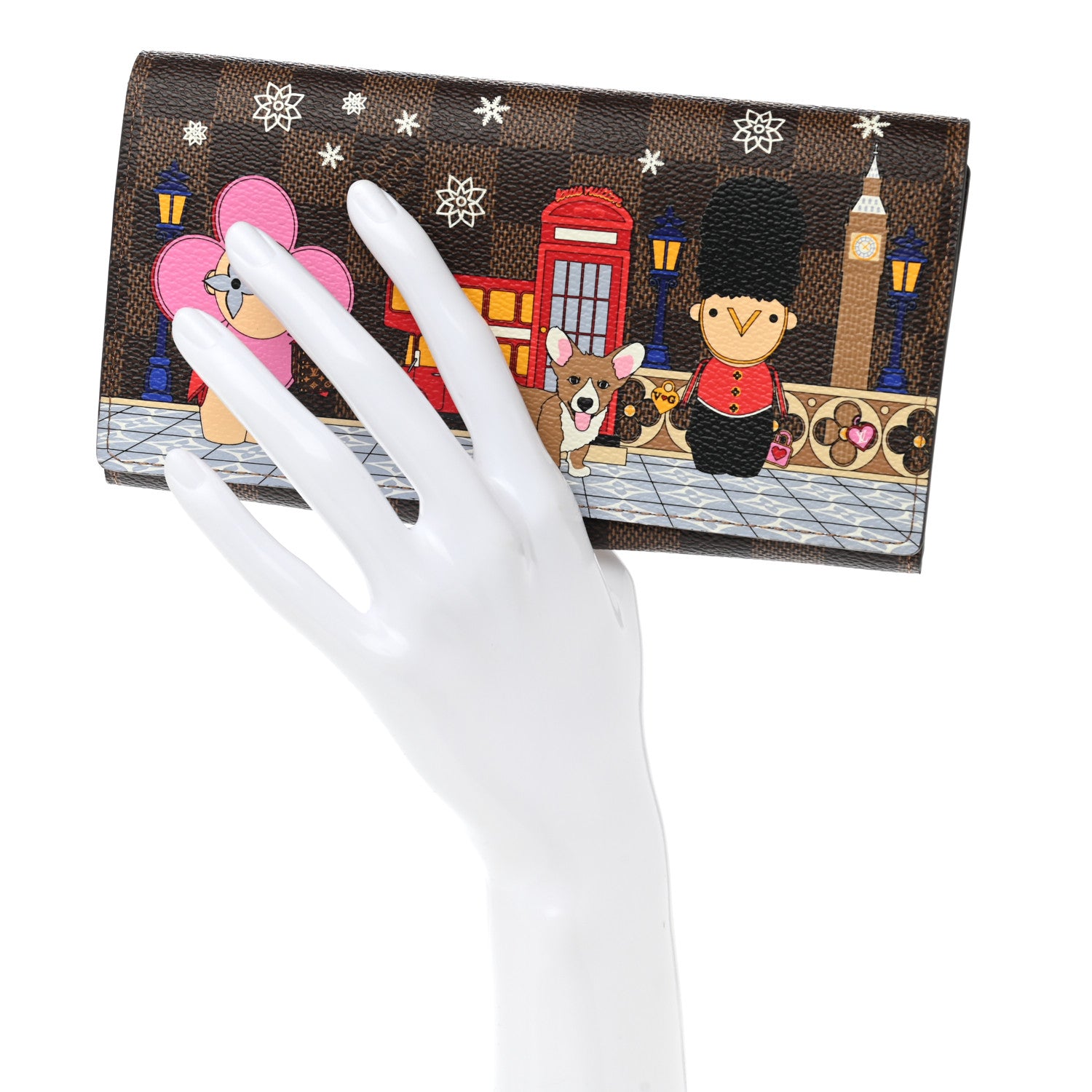 Louis Vuitton Damier Ebene 2021 Christmas Animation London Sarah Wallet 2 of 8