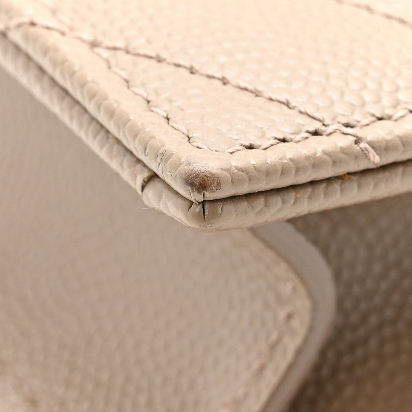 Grain De Poudre Matelasse Chevron Monogram Envelope Chain Wallet Dark Beige