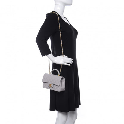 Chanel Lambskin Quilted Mini Top Handle Rectangular Flap Grey 2 of 12