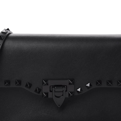 Valentino Garavani Vitello Monochrome Medium Rockstud Flip Lock Crossbody Bag Black 9 of 9