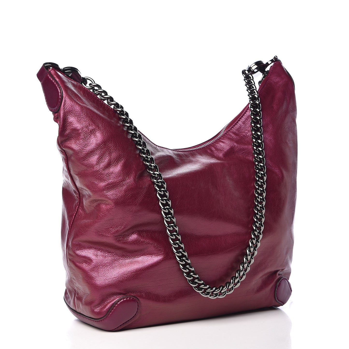 Metallic Calfskin Medium Galaxy Hobo Purple