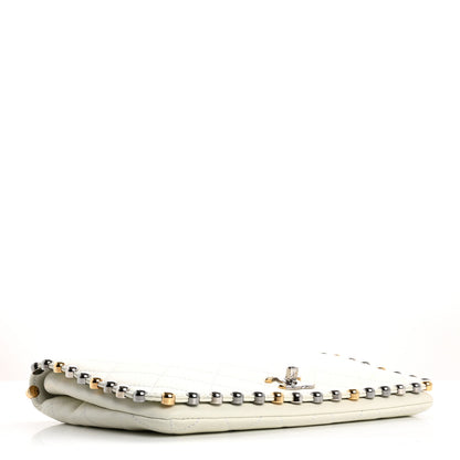 Chanel Lambskin Quilted Bubble Clutch White 4 of 7