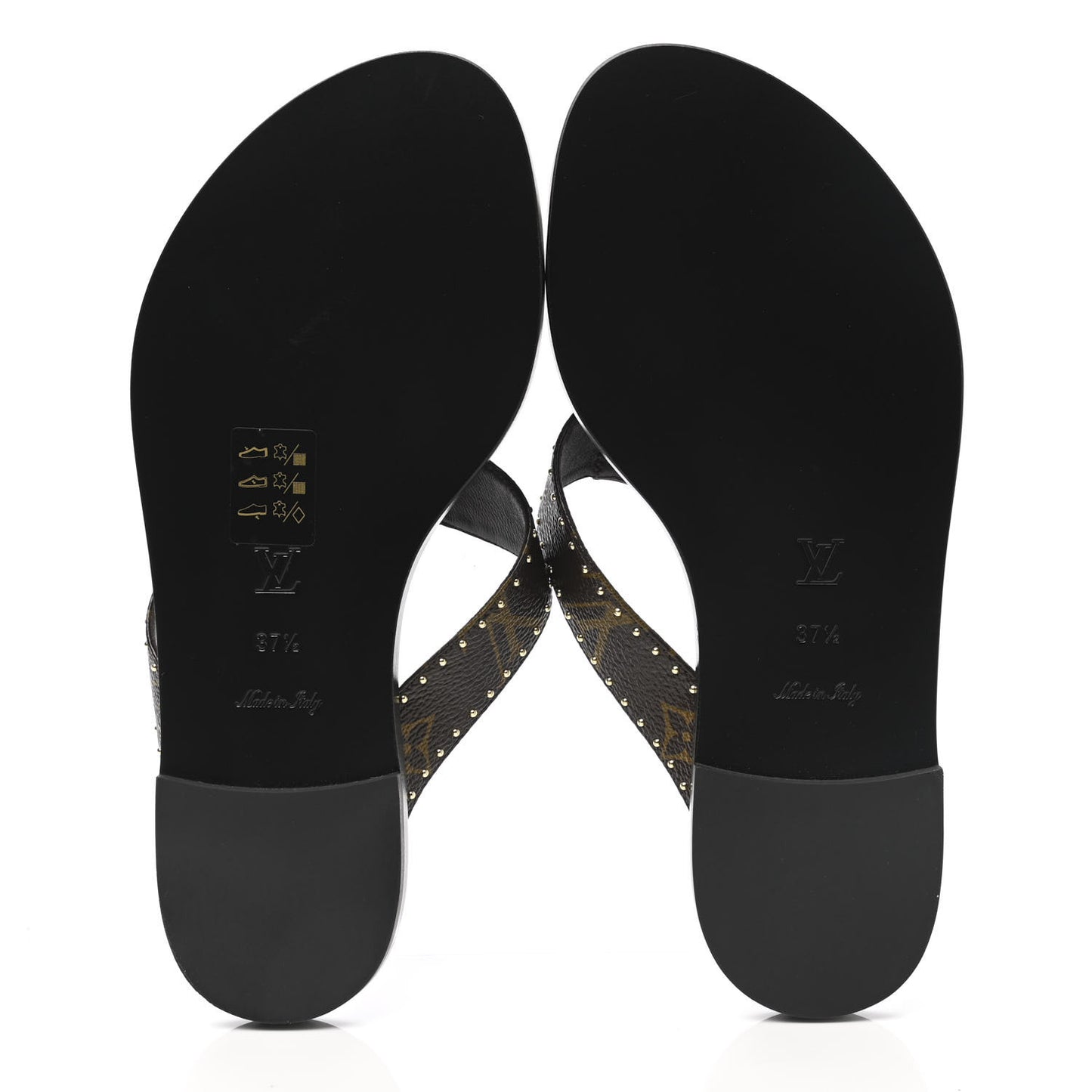 Monogram Sunny Flat Thong Sandals 37.5 Black