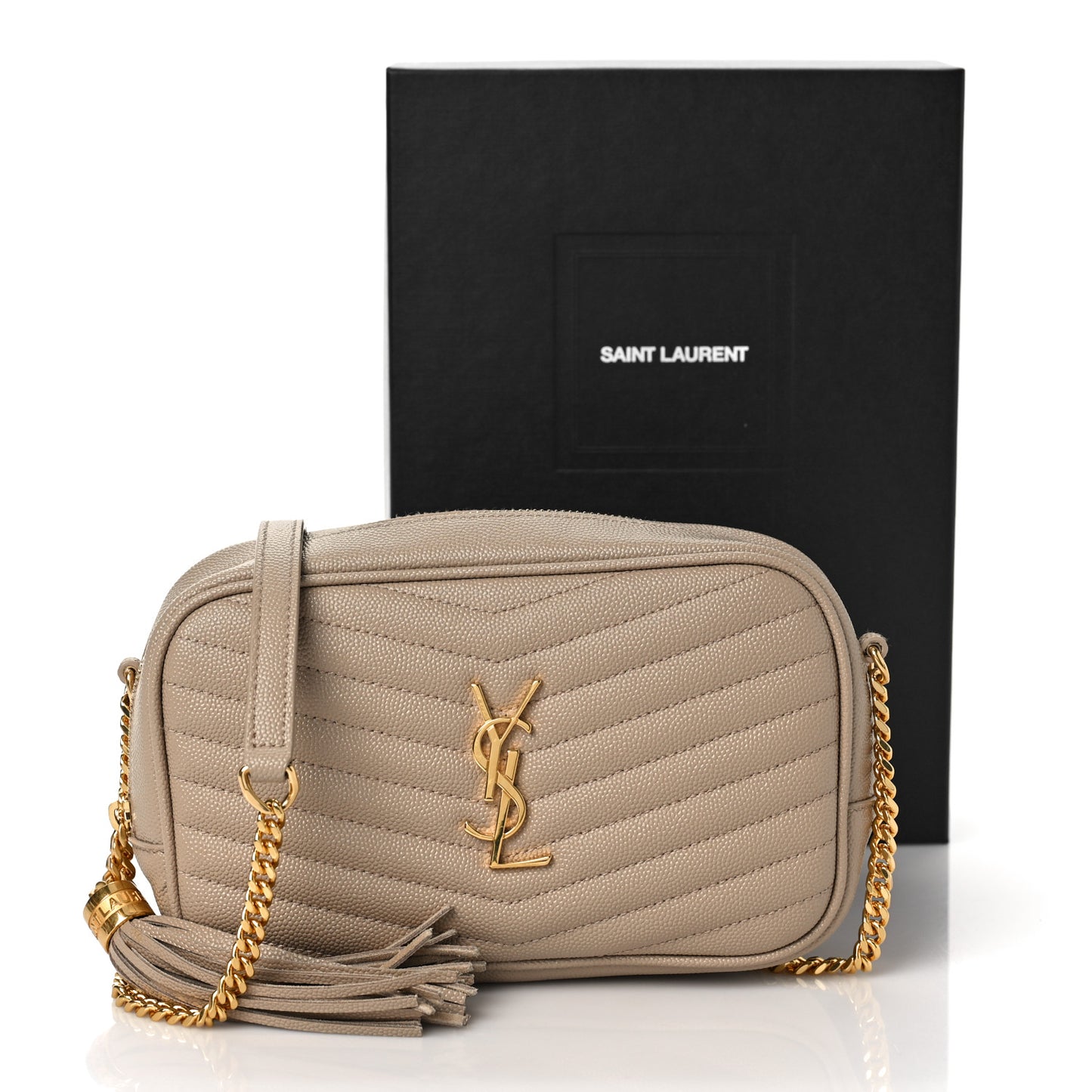 Grain De Poudre Matelasse Monogram Mini Lou Camera Bag Dark Beige