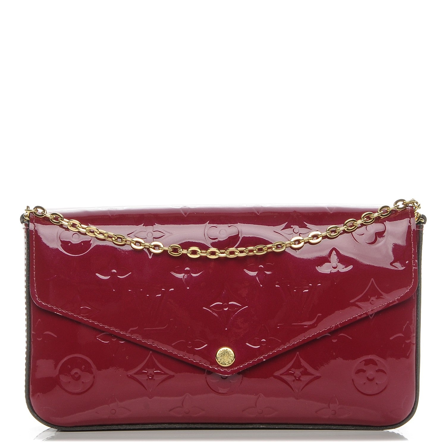 Louis Vuitton Vernis Felicie Chain Wallet Magenta 1 of 7