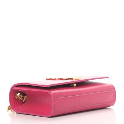 Saint Laurent Grain De Poudre Small Monogram Kate Satchel Bubblegum 3 of 4