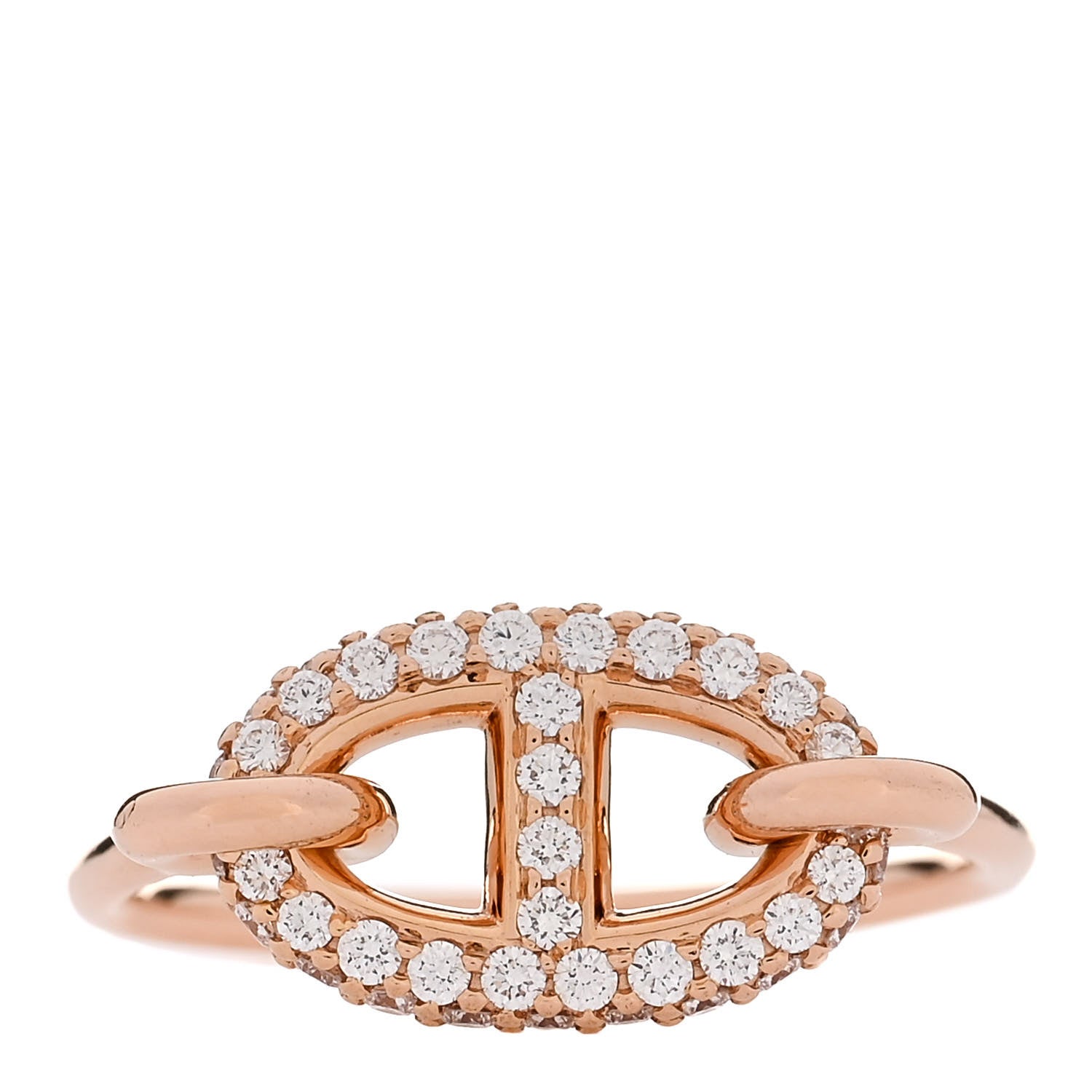 Hermes 18K Rose Gold Diamond Farandole Ring 54 6.75 1 of 5