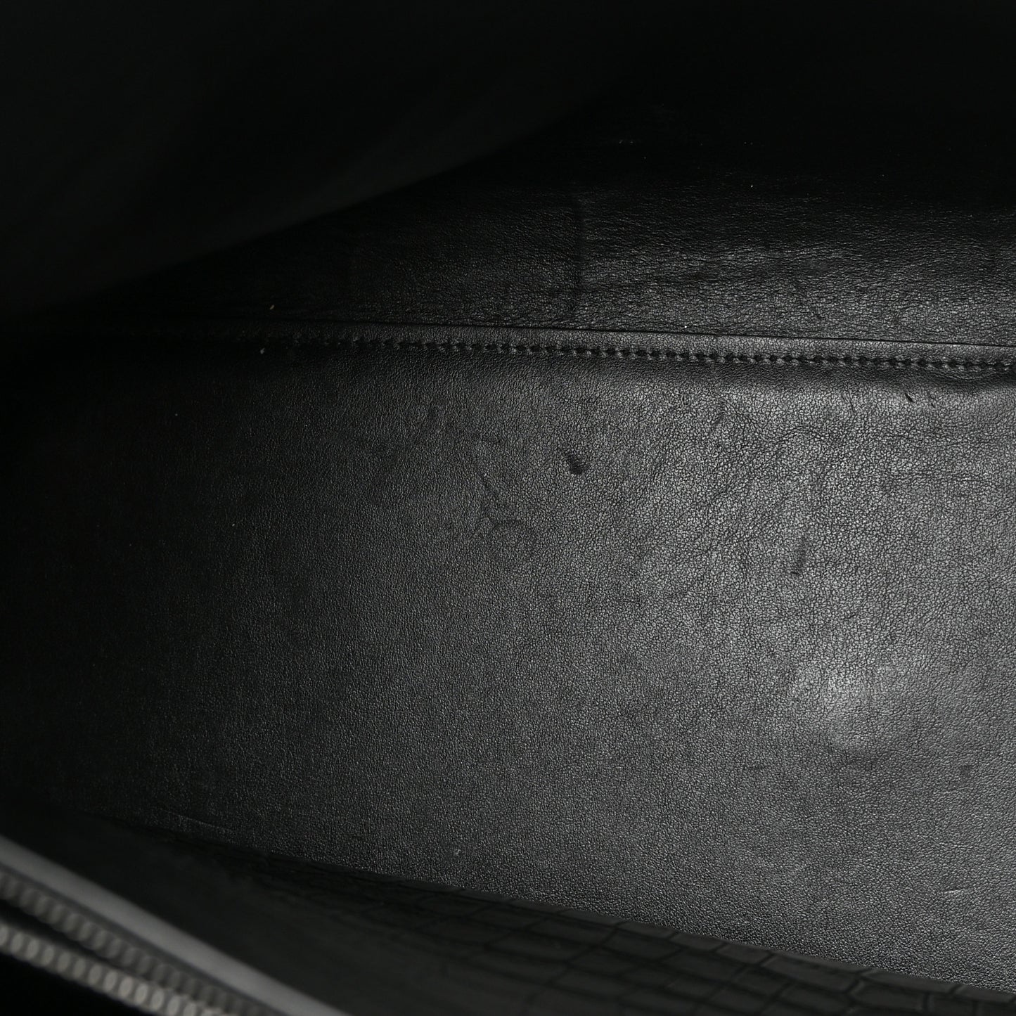 Calfskin Crocodile Embossed Large Sac De Jour Carryall Black