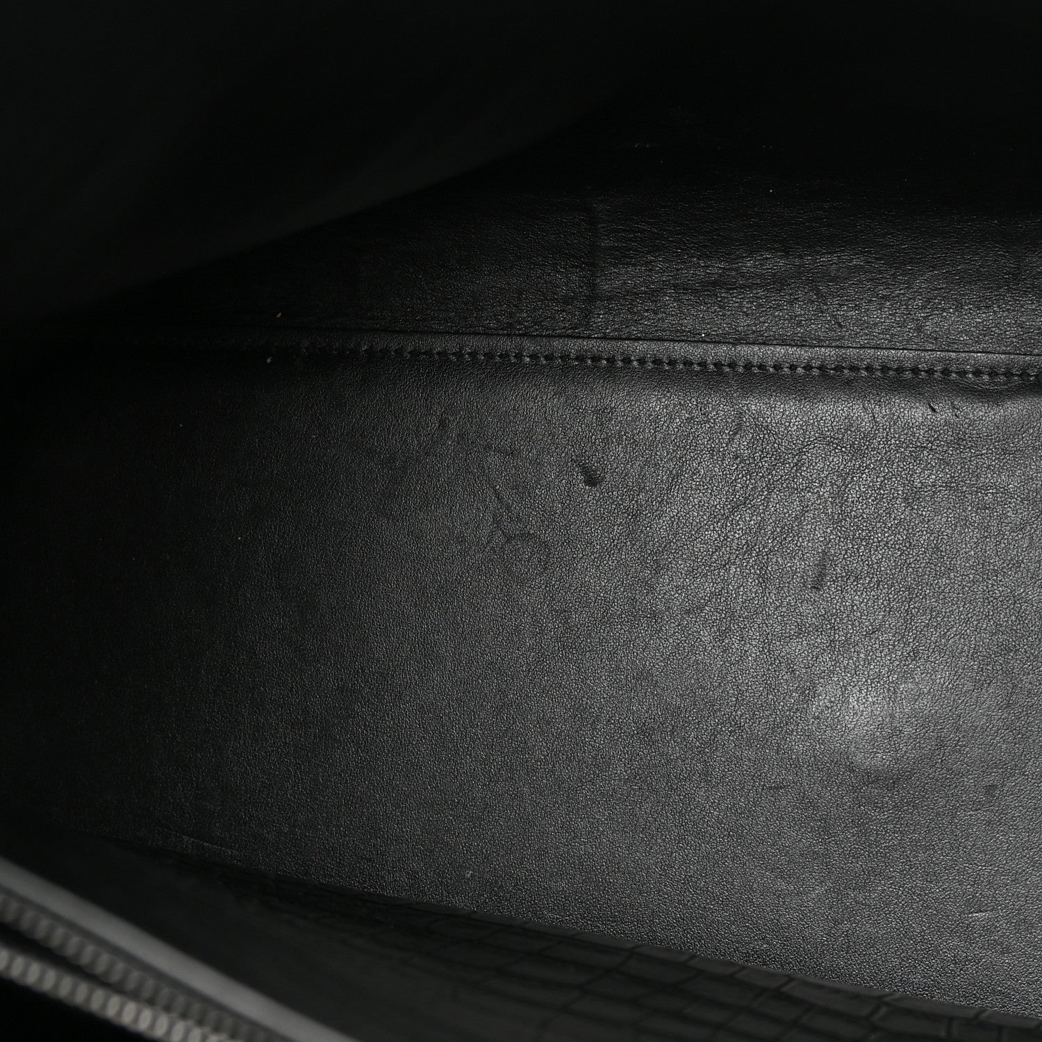 Saint Laurent Calfskin Crocodile Embossed Large Sac De Jour Carryall Black 12 of 26