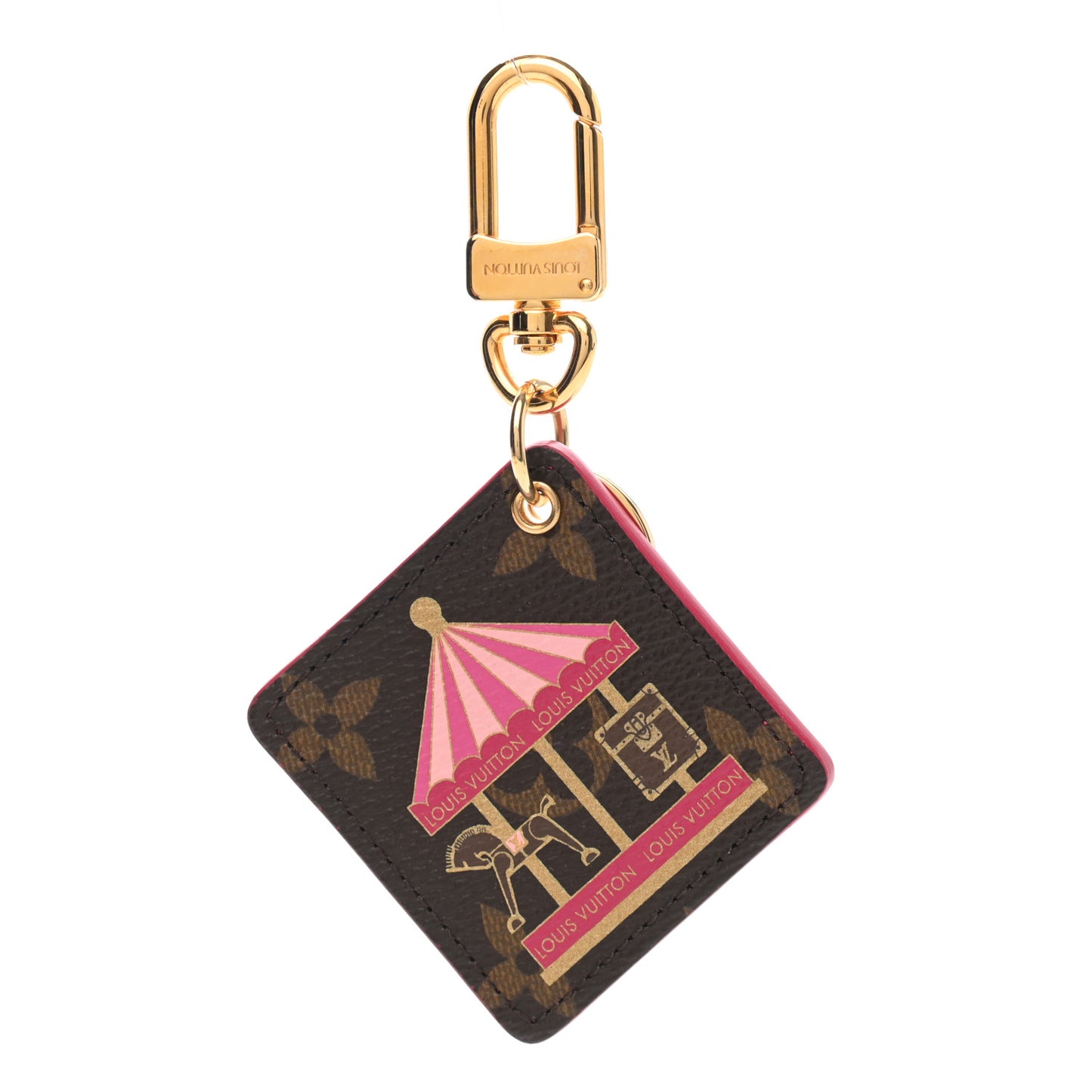 Monogram Illustre Carousel Bag Charm Key Ring Pink